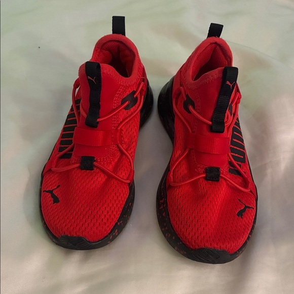 Red and Black Athletic Puma Sneakers - Picture 1 of 6